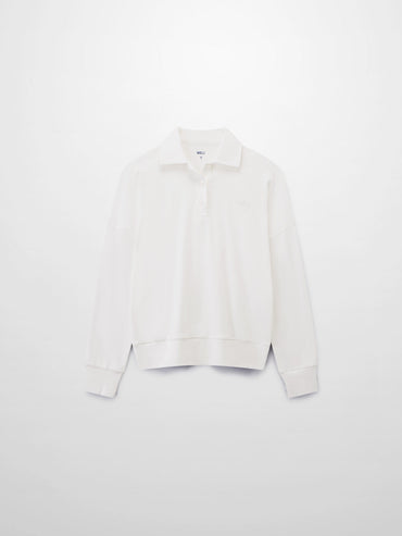 Collared Bomber Tee-White
