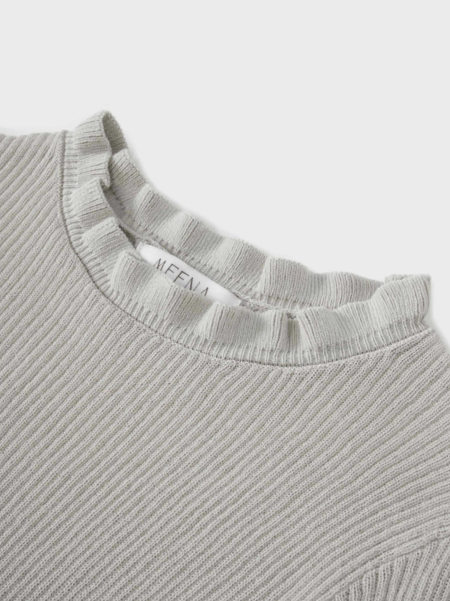 Ruffle Sweater Ice Latte Soft Lightweight Elegant Women's Top