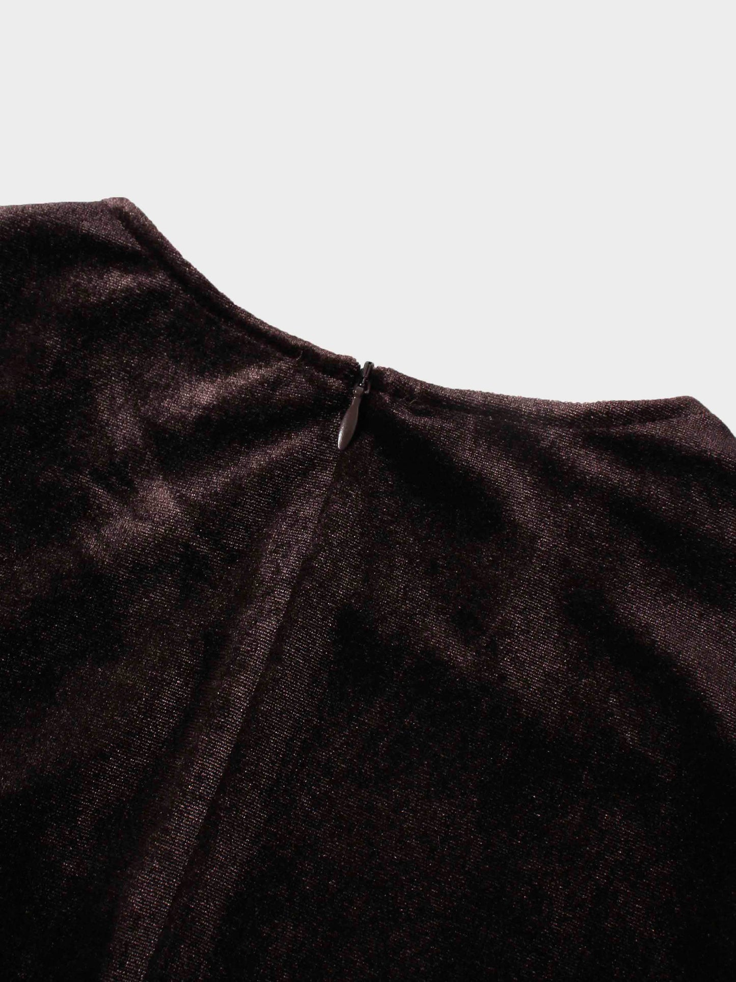 Velour Empire Waist Maxi Dress Brown Elegant Long Formal Wear-4