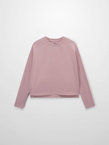 Cropped Boxy Tee Mauve Loose Fit Casual Summer Top Online New Arrival-1