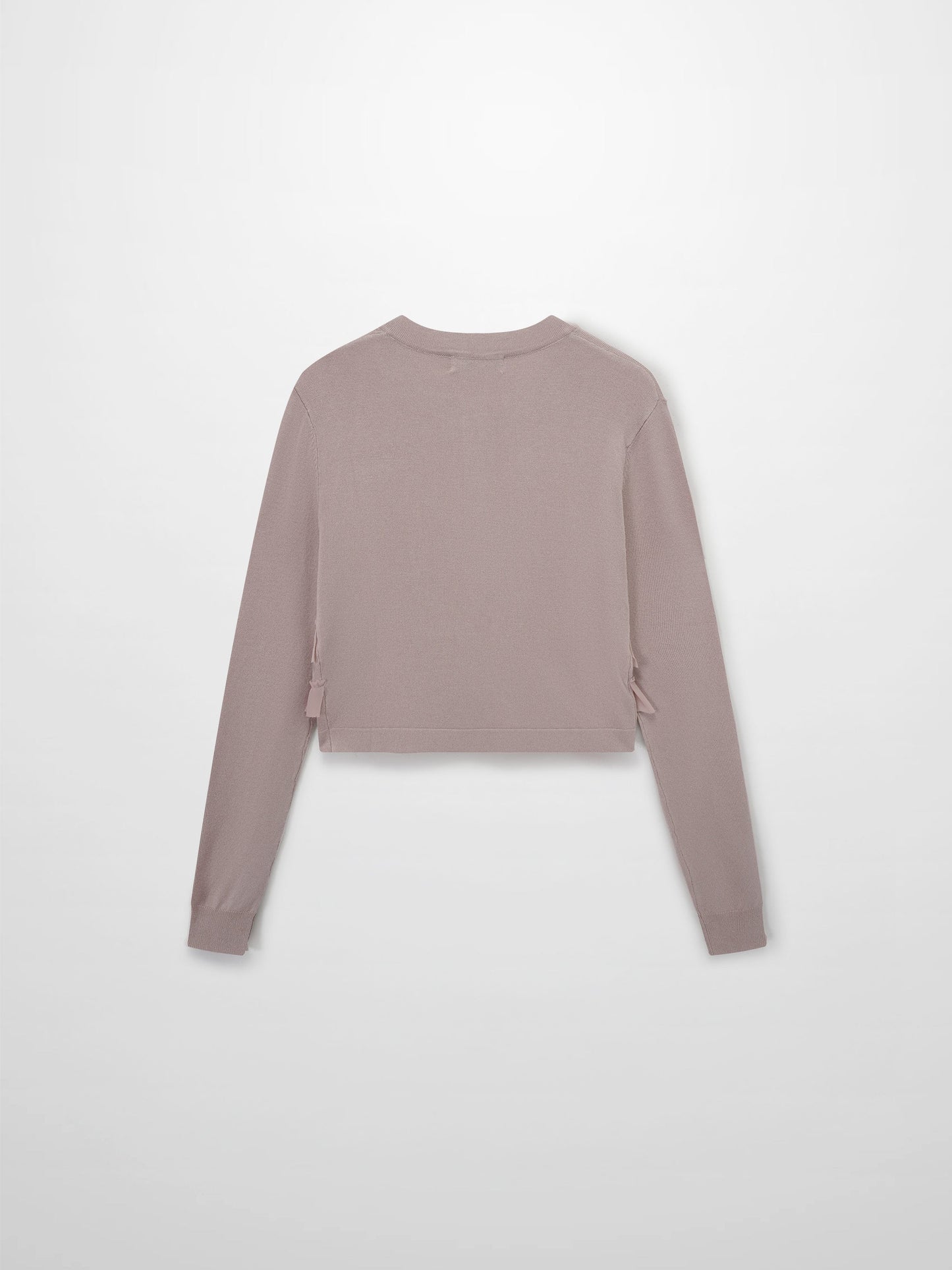 Ruffle Design Cardigan Mauve Elegant Layering Top for Women-4