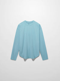 Oversized Rounded Hem Sky Blue T-Shirt Lightweight Cotton Tee