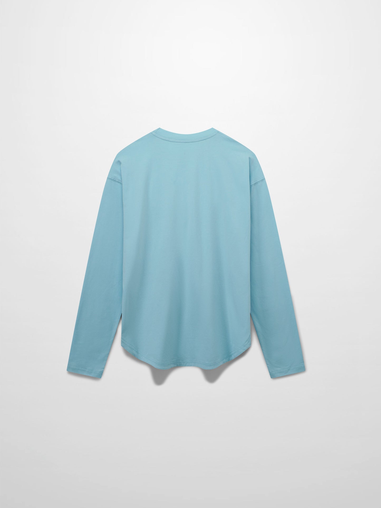 Oversized Rounded Hem Sky Blue T-Shirt Lightweight Cotton Tee