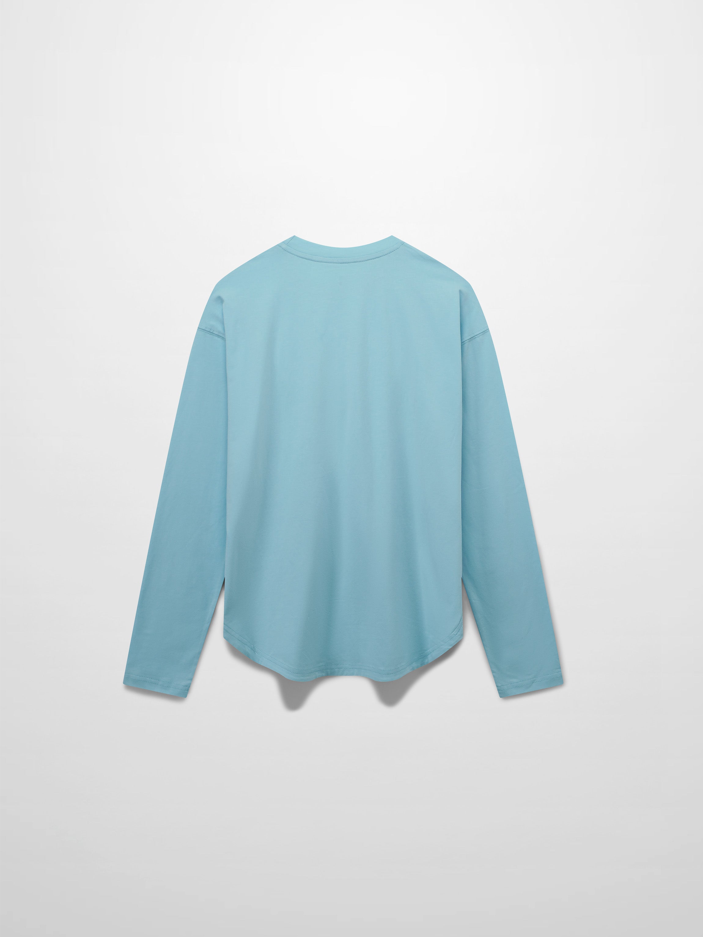 Oversized Rounded Hem Sky Blue T-Shirt Lightweight Cotton Tee