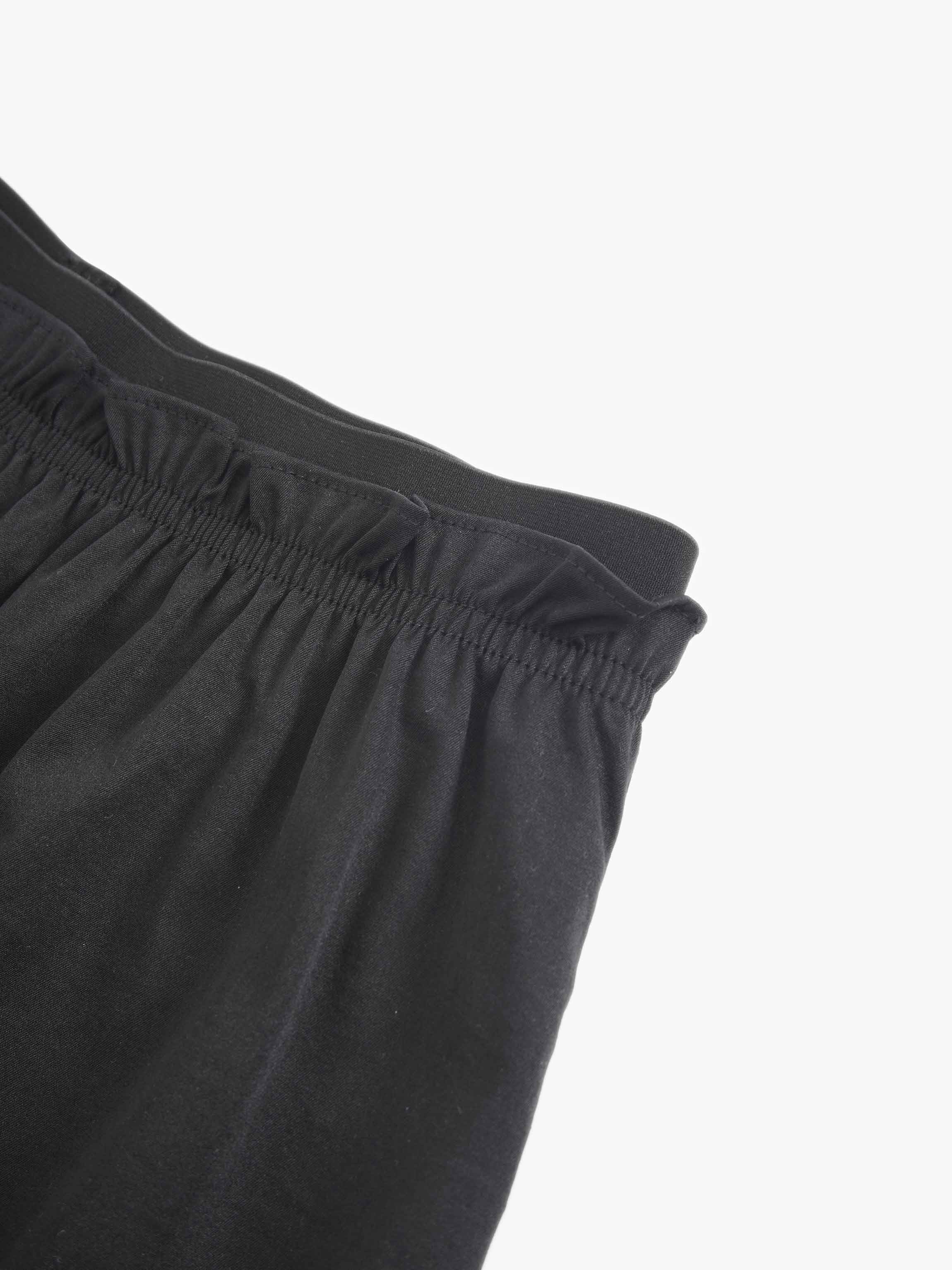 Elastic Waist Ruffle Skirt Black Casual Comfortable Versatile Staple