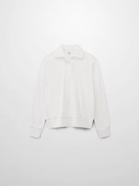 Collared Bomber Tee-White