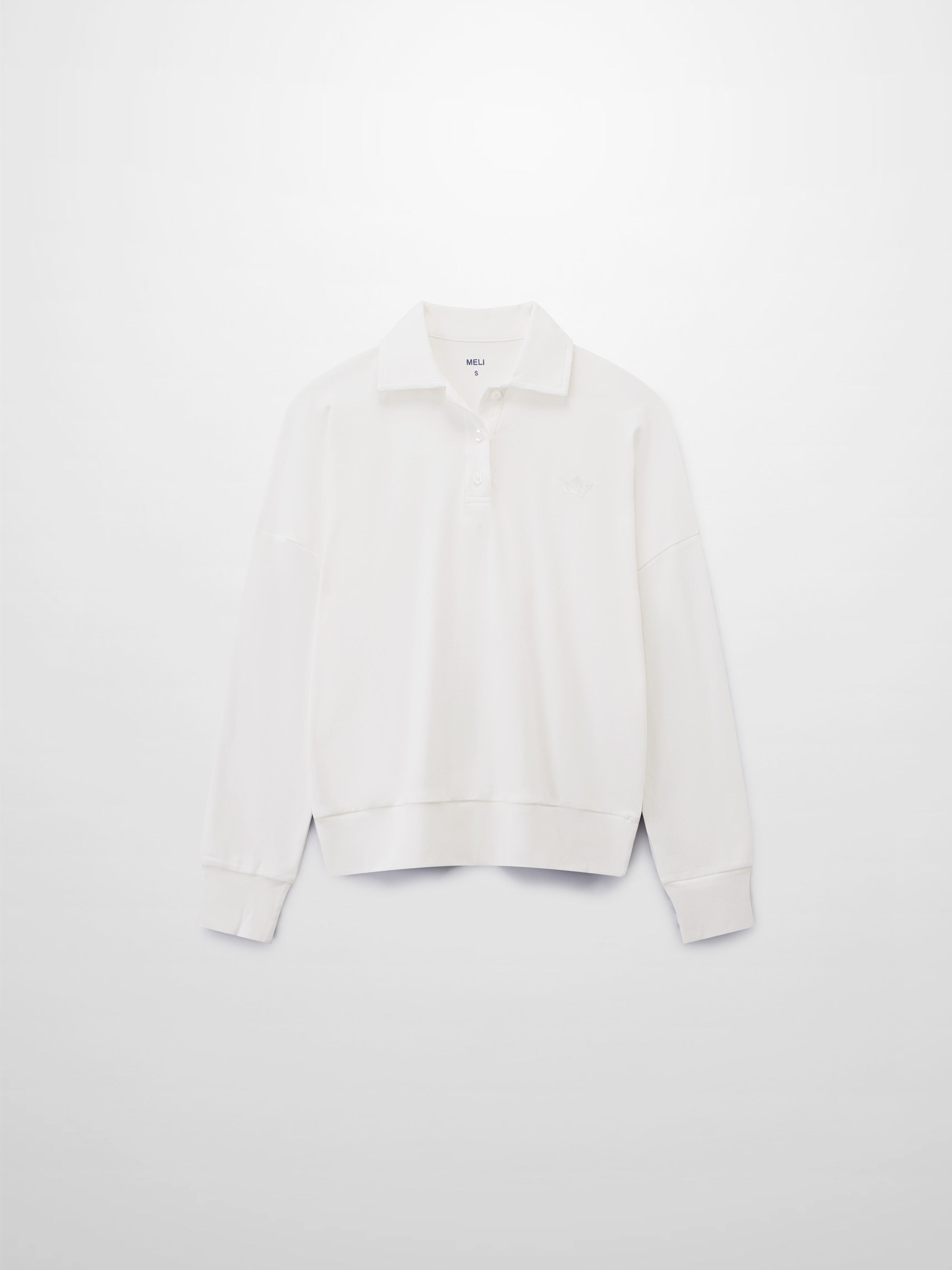Collared Bomber Tee-White