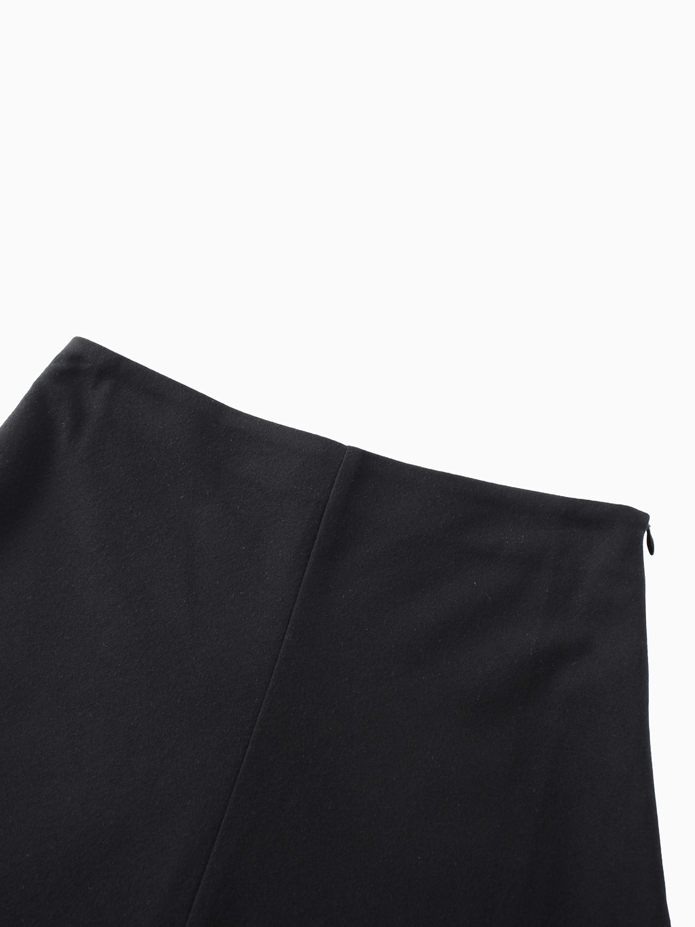 Basic Black A-Line Seamed Short Skirt Stylish Tailored Fit
