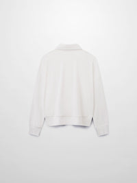 Collared Bomber Tee-White