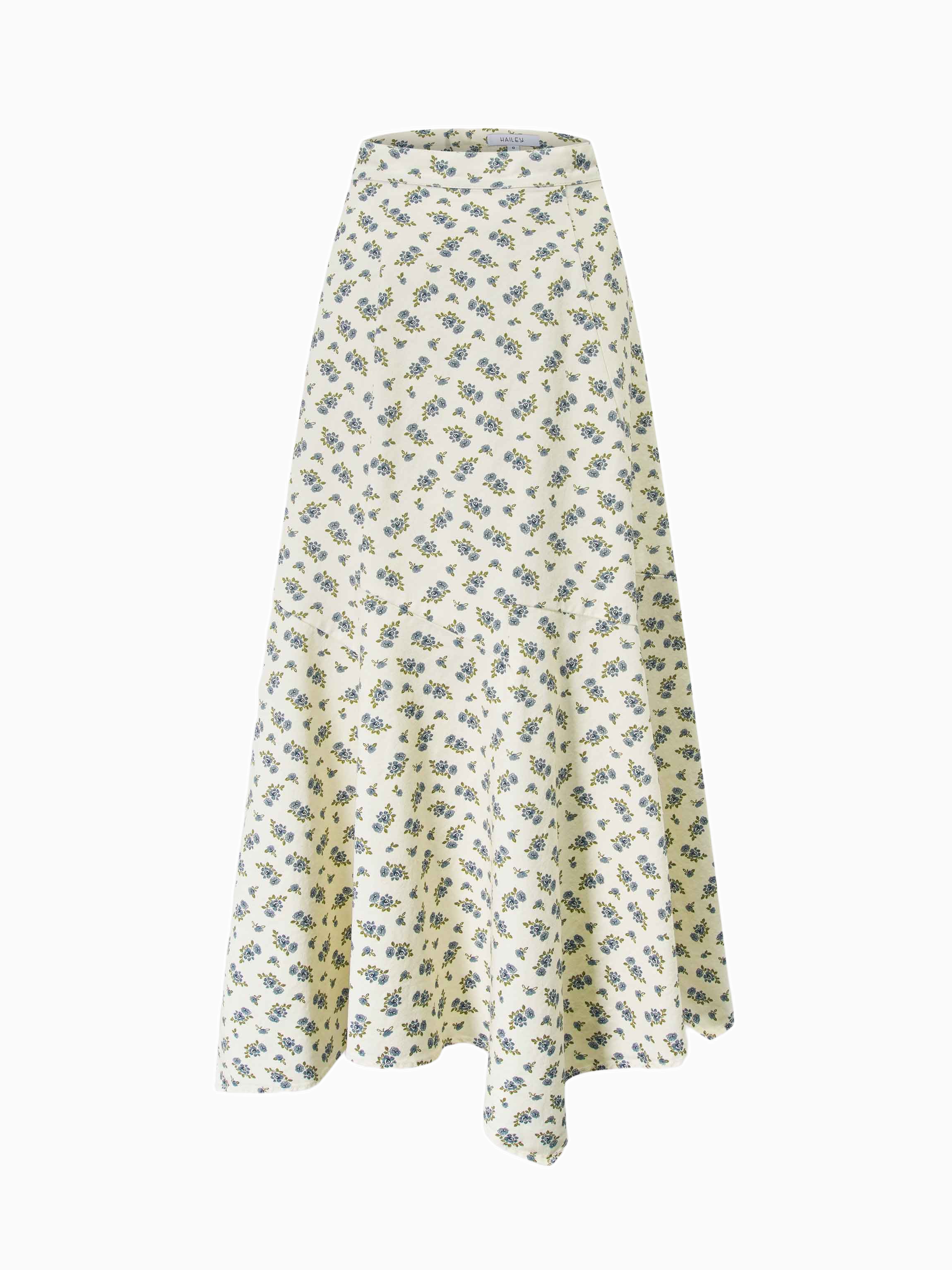 Asymmetrical Panel Skirt Blue Poppy Elegant Modern Women’s Skirt