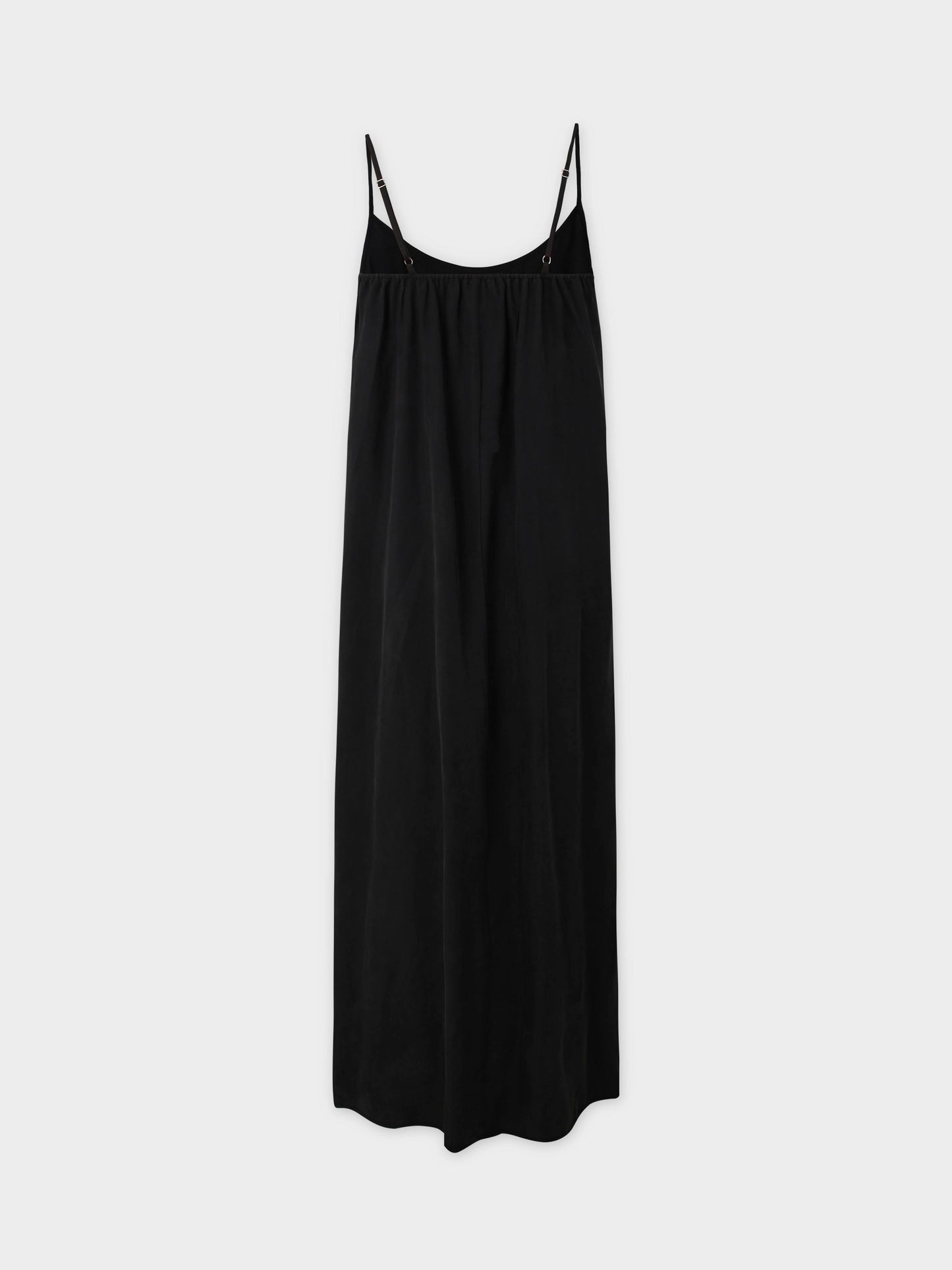 Black Cupro Crew Neck Slip Dress Elegant Casual Formal Wear