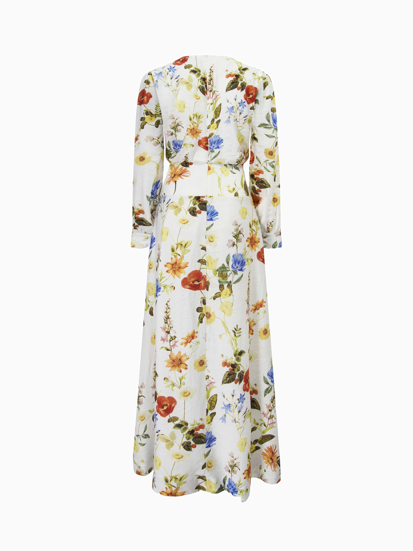 Waist Yoke Dress Garden Floral Elegant Printed Evening Dress