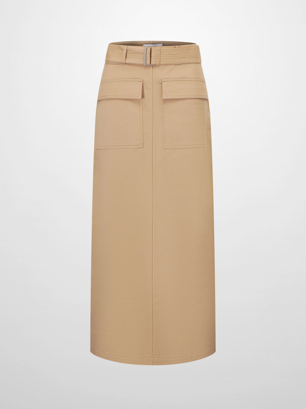 Tan Belted Straight Cargo Skirt with Pockets Casual SS26 New Arrival-1