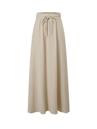 Tan Drawstring Circle Skirt Lightweight Adjustable Fit Casual Skirt-1