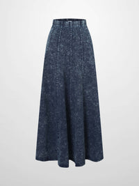 Paneled Flare Skirt 37 Blue Wash Casual Denim Summer Skirt
