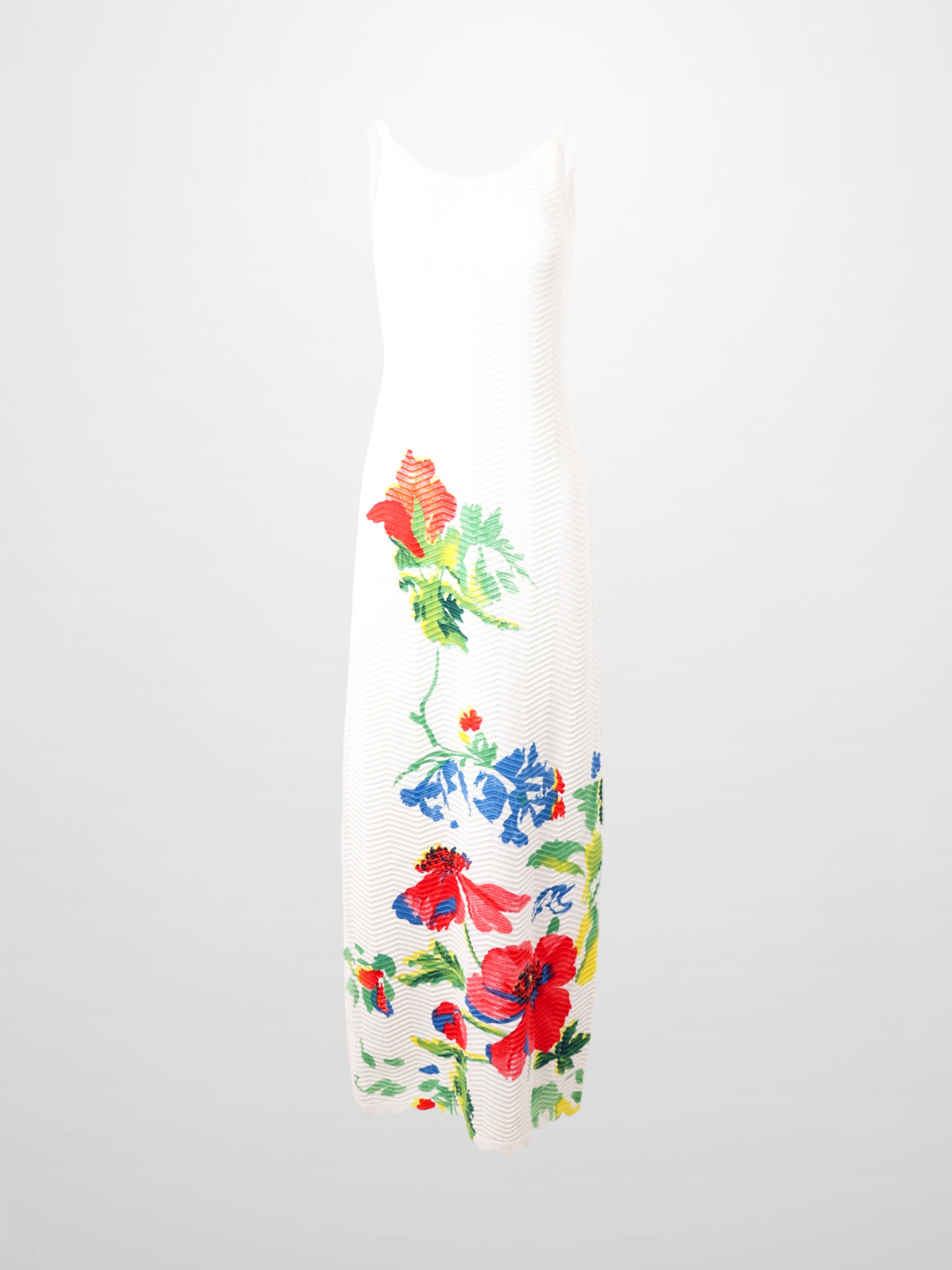 Wave Design Coral Flower Slip Dress Lightweight Elegant Layering
