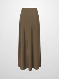 Brown 37-Inch Crinkle Skirt Lightweight Comfortable Stylish