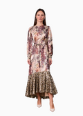 High Low Belted Animal Print Dress Elegant Asymmetrical Hemline