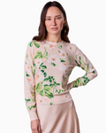 Printed Sweater Spring Flower Lightweight Floral Sweater for Women