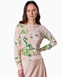 Printed Sweater Spring Flower Lightweight Floral Sweater for Women