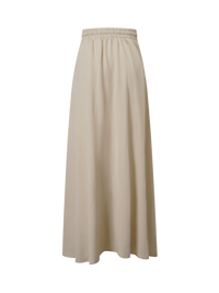 Tan Drawstring Circle Skirt Lightweight Adjustable Fit Casual Skirt-2
