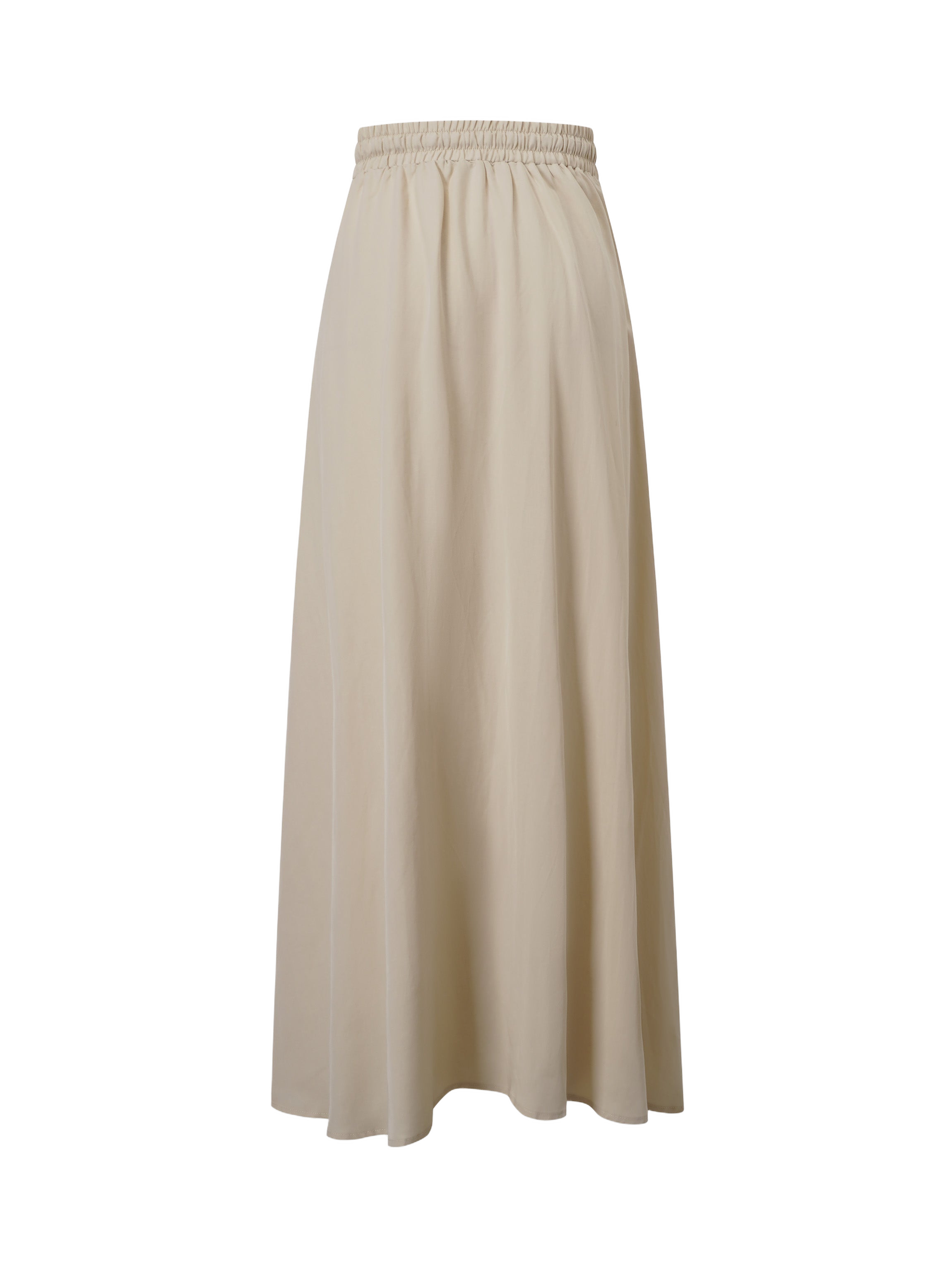 Tan Drawstring Circle Skirt Lightweight Adjustable Fit Casual Skirt-2