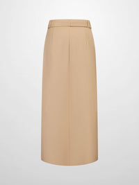 Tan Belted Straight Cargo Skirt with Pockets Casual SS26 New Arrival-2