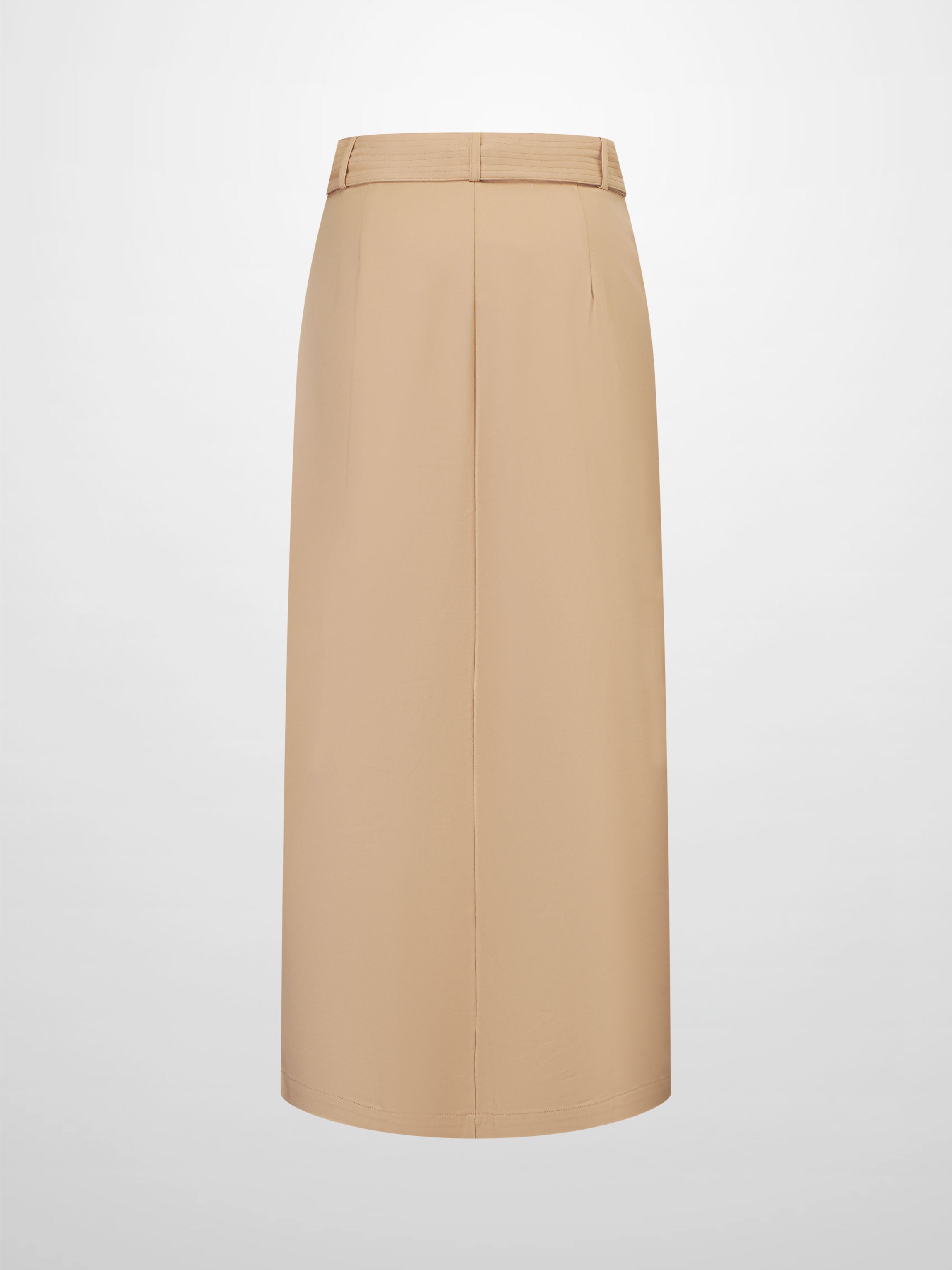 Tan Belted Straight Cargo Skirt with Pockets Casual SS26 New Arrival-2