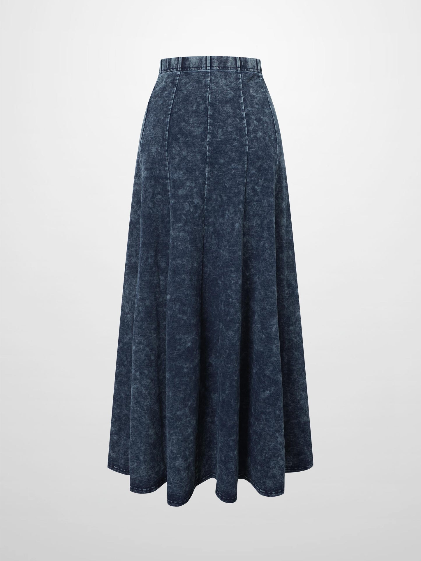 Paneled Flare Skirt 37 Blue Wash Casual Denim Summer Skirt