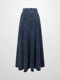 Paneled Flare Skirt 37 Blue Wash Casual Denim Summer Skirt