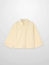 Yellow Cotton Crop Blouse Lightweight Summer Top Casual Chic