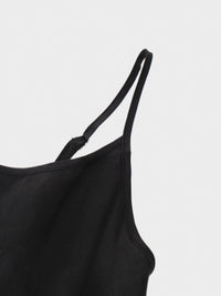 Black Cupro Crew Neck Slip Dress Elegant Casual Formal Wear