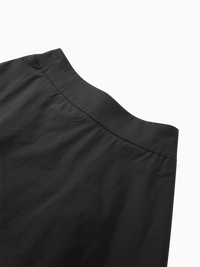 Elastic Back Maxi Cotton Blend Skirt Black Comfortable Casual Basic
