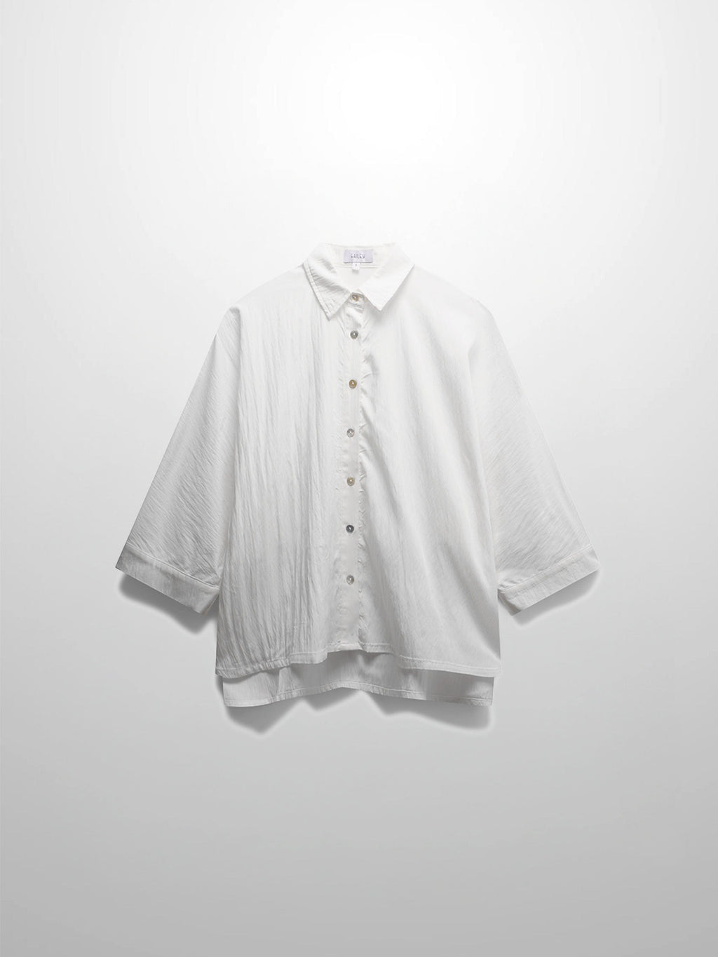 Boxy Dolman Sleeve Crinkle Blouse White Lightweight Casual Top-3
