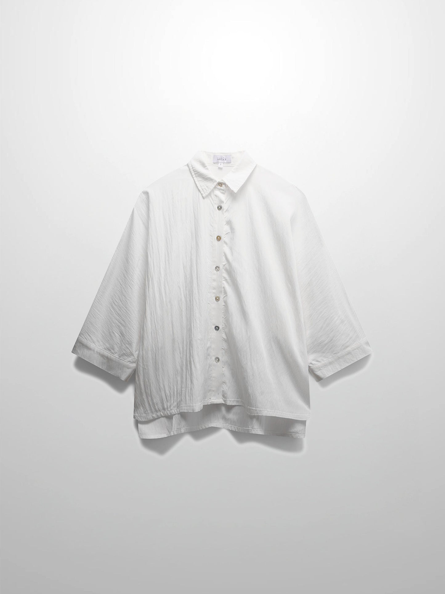 Boxy Dolman Sleeve Crinkle Blouse White Lightweight Casual Top-3