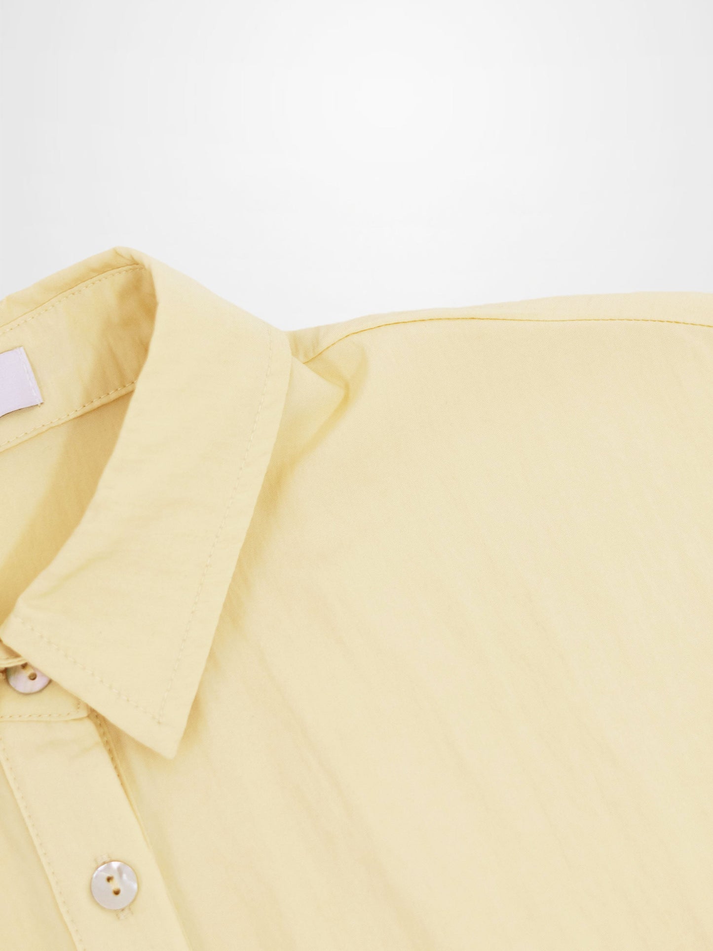 Boxy Dolman Sleeve Crinkle Blouse Pale Yellow Casual Loose Top
