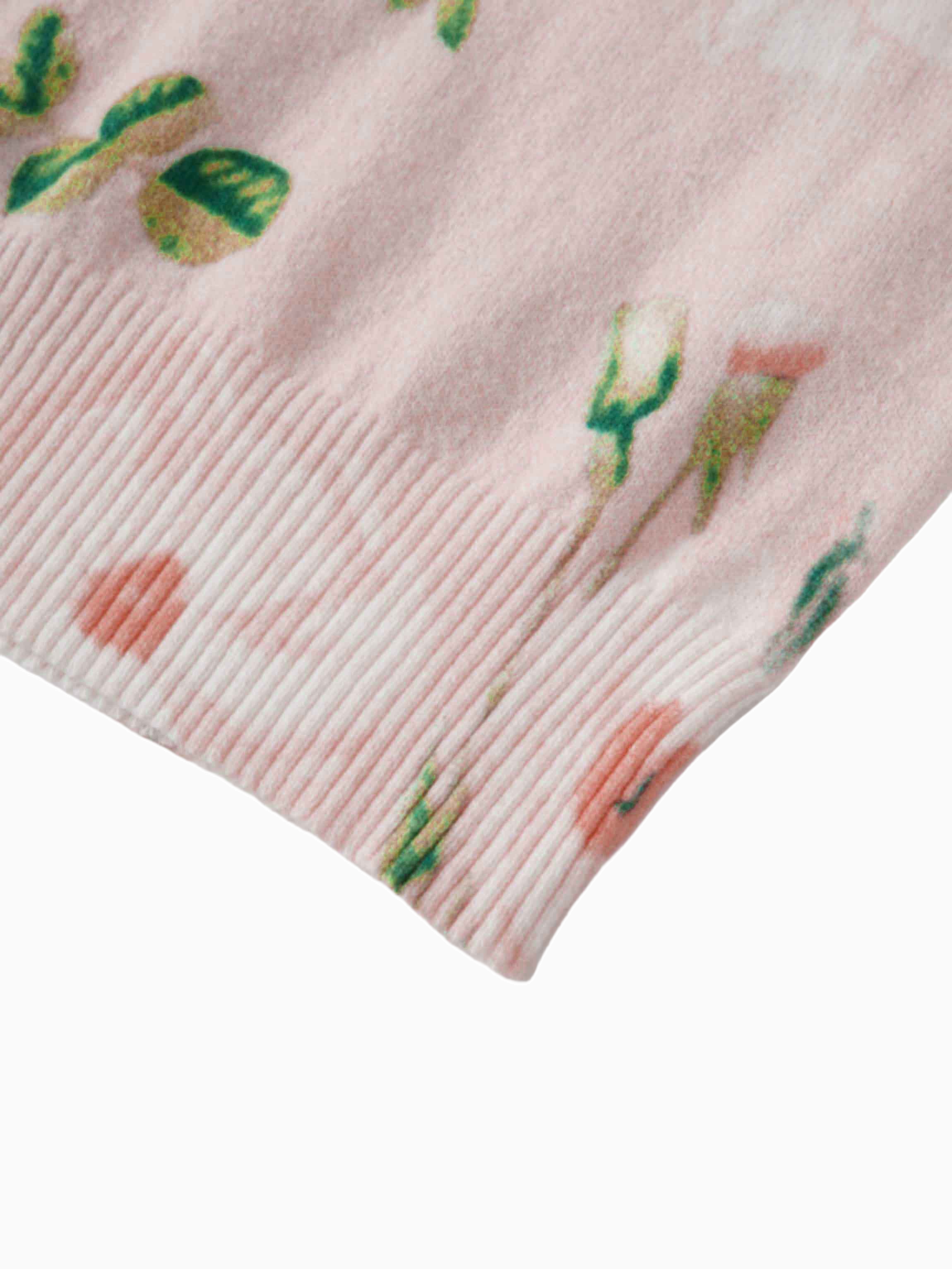 Printed Sweater Spring Flower Lightweight Floral Sweater for Women