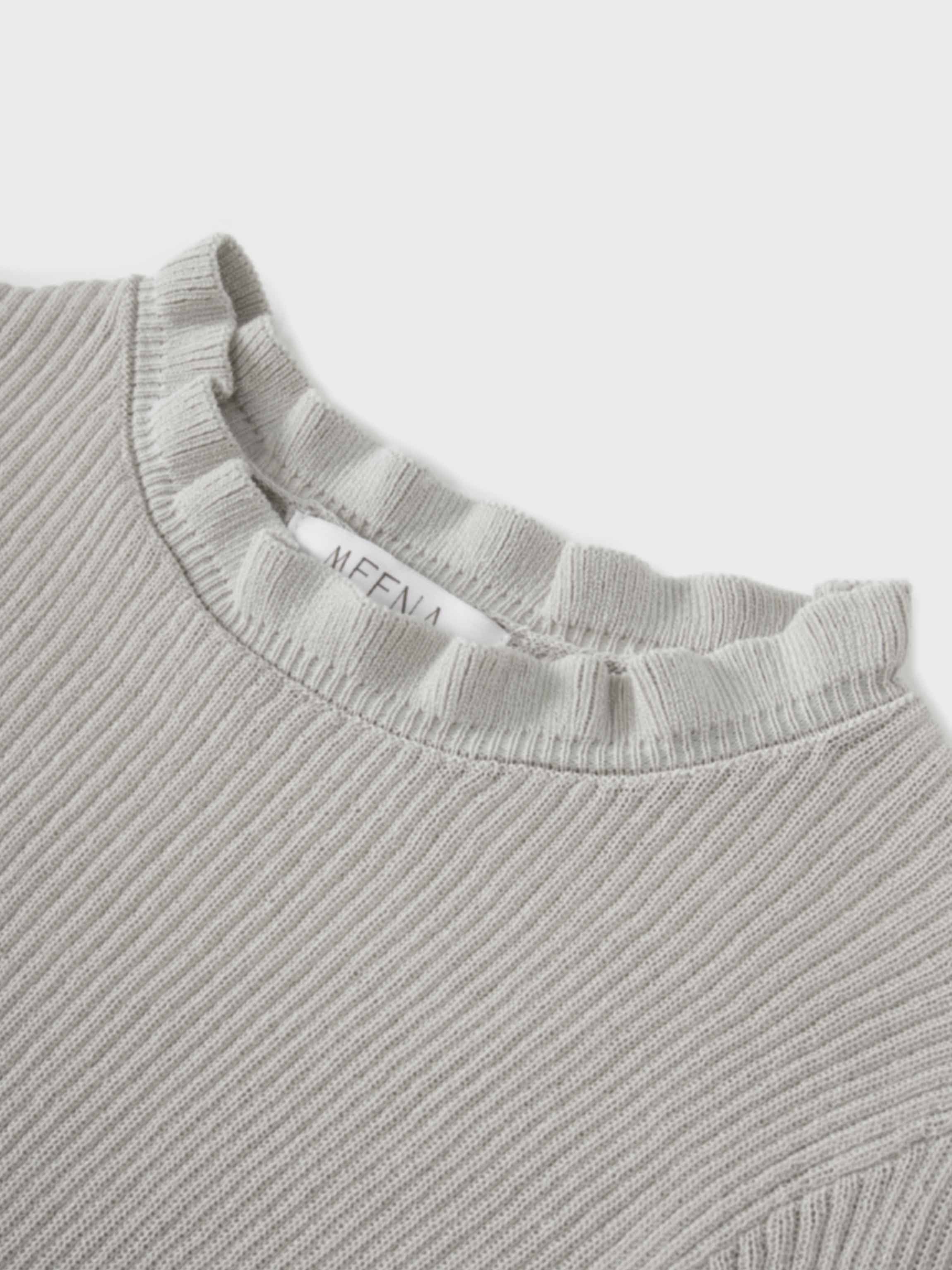 Ruffle Sweater Ice Latte Soft Lightweight Elegant Women's Top