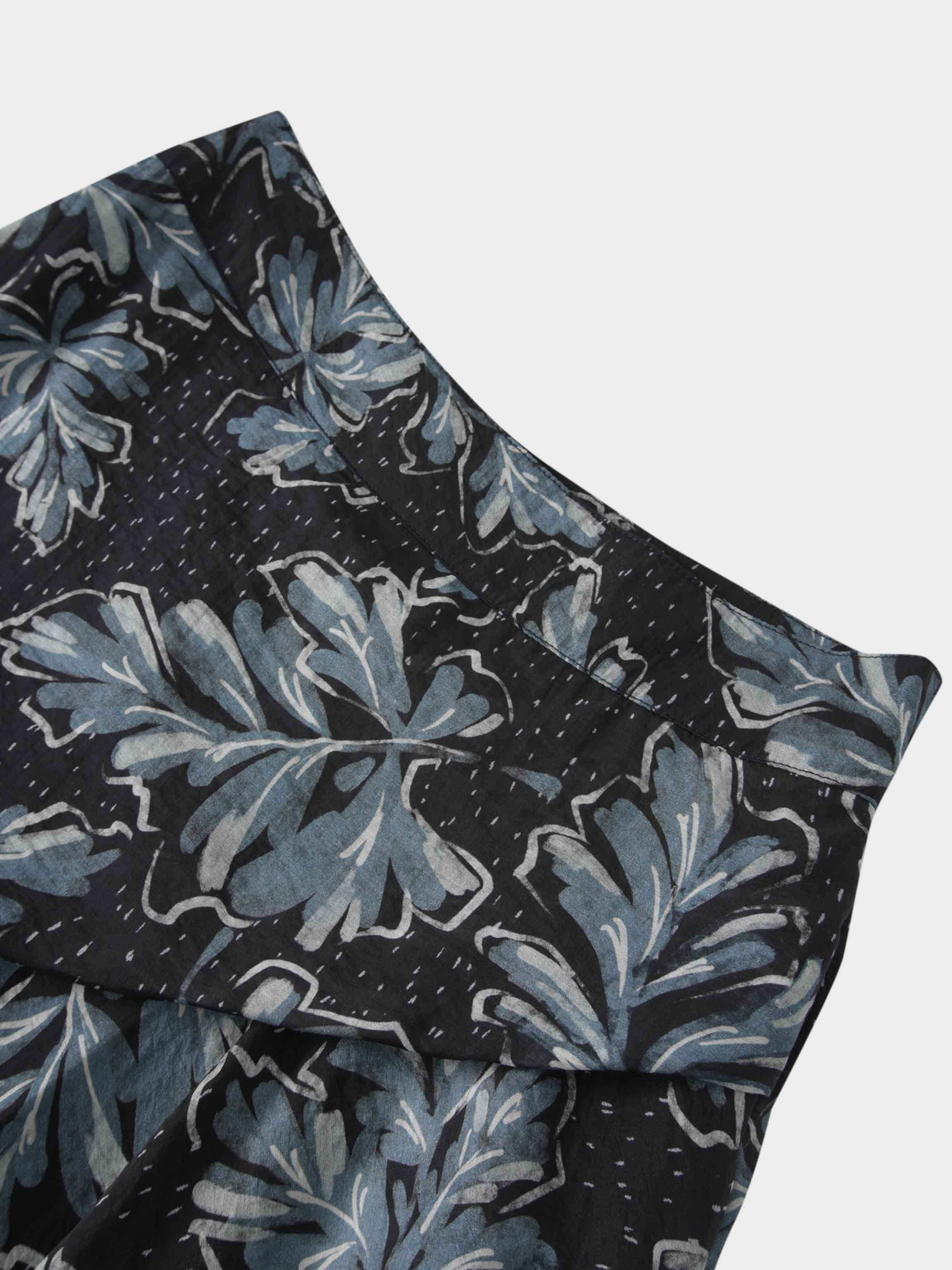 Blue Floral Gathered Overlay Skirt Elegant Dressy SS26