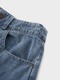 Light Blue Seamed Full Denim Skirt Casual Everyday Wear