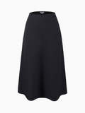 Basic Black A-Line Seamed Short Skirt Stylish Tailored Fit