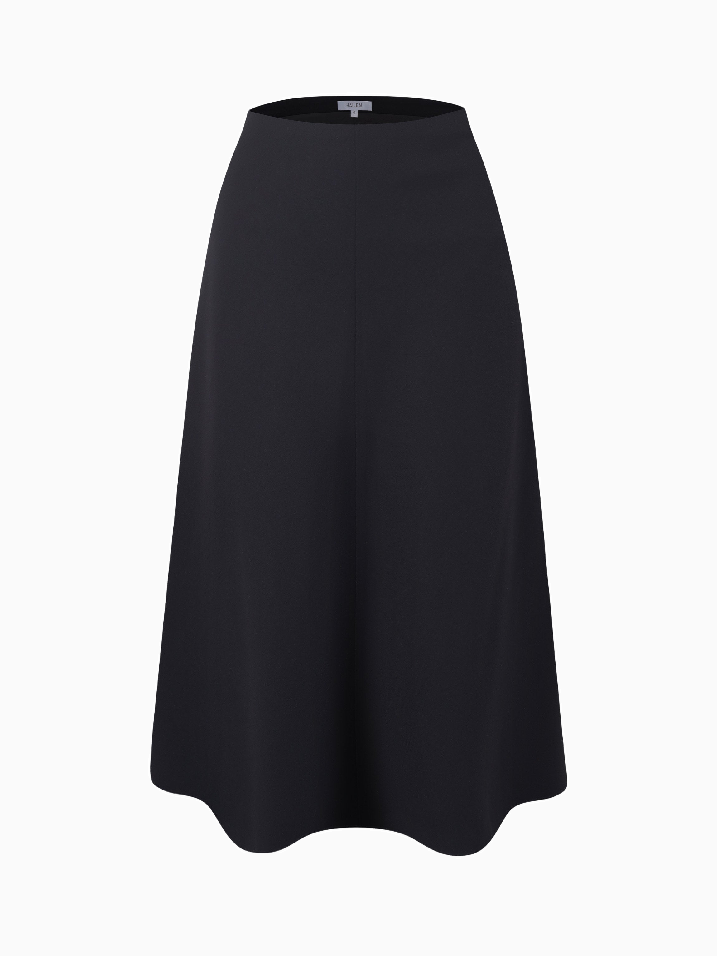 Basic Black A-Line Seamed Short Skirt Stylish Tailored Fit