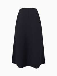 Basic Black A-Line Seamed Short Skirt Stylish Tailored Fit