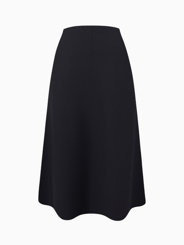 Basic Black A-Line Seamed Short Skirt Stylish Tailored Fit