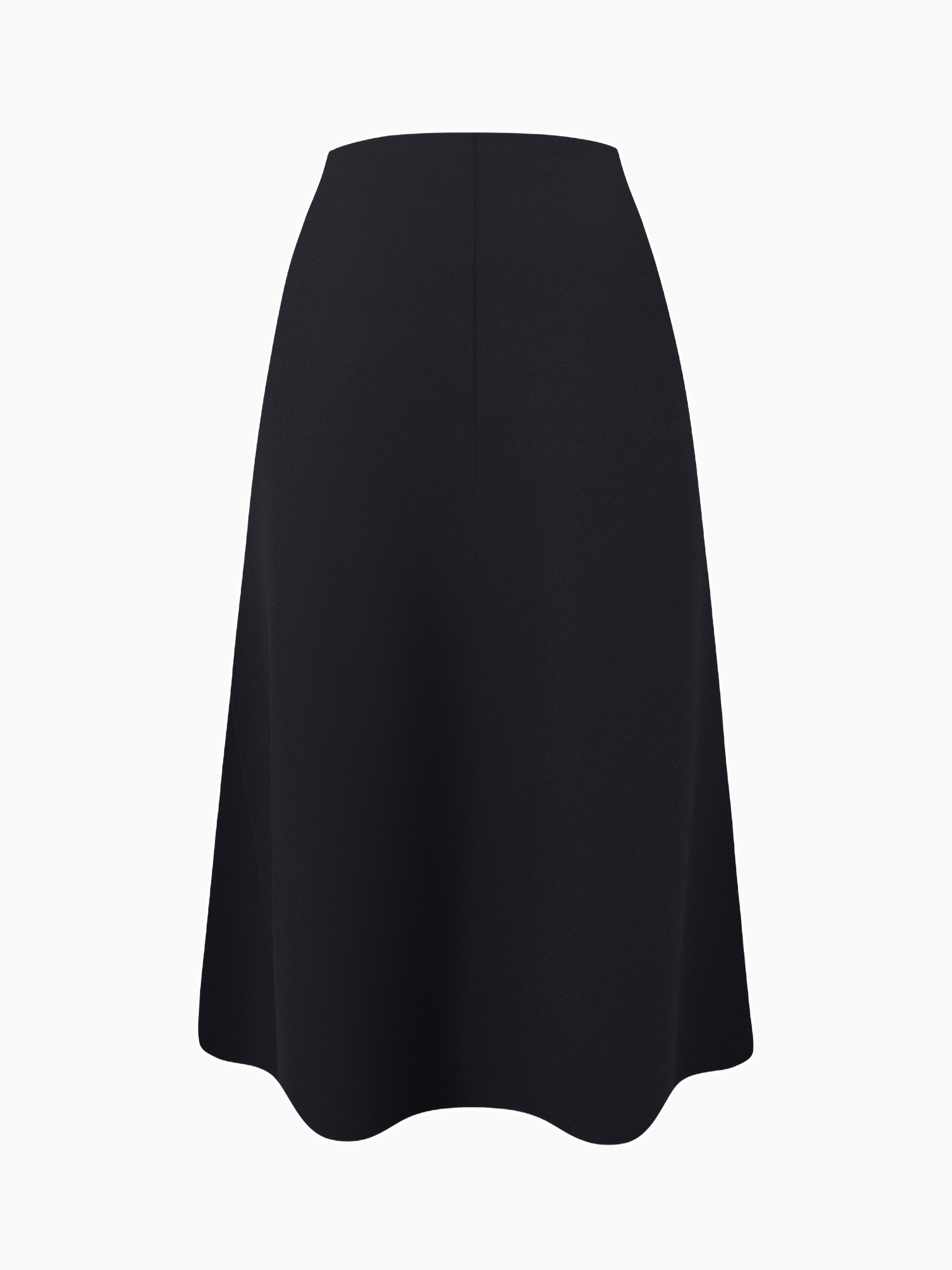 Basic Black A-Line Seamed Short Skirt Stylish Tailored Fit