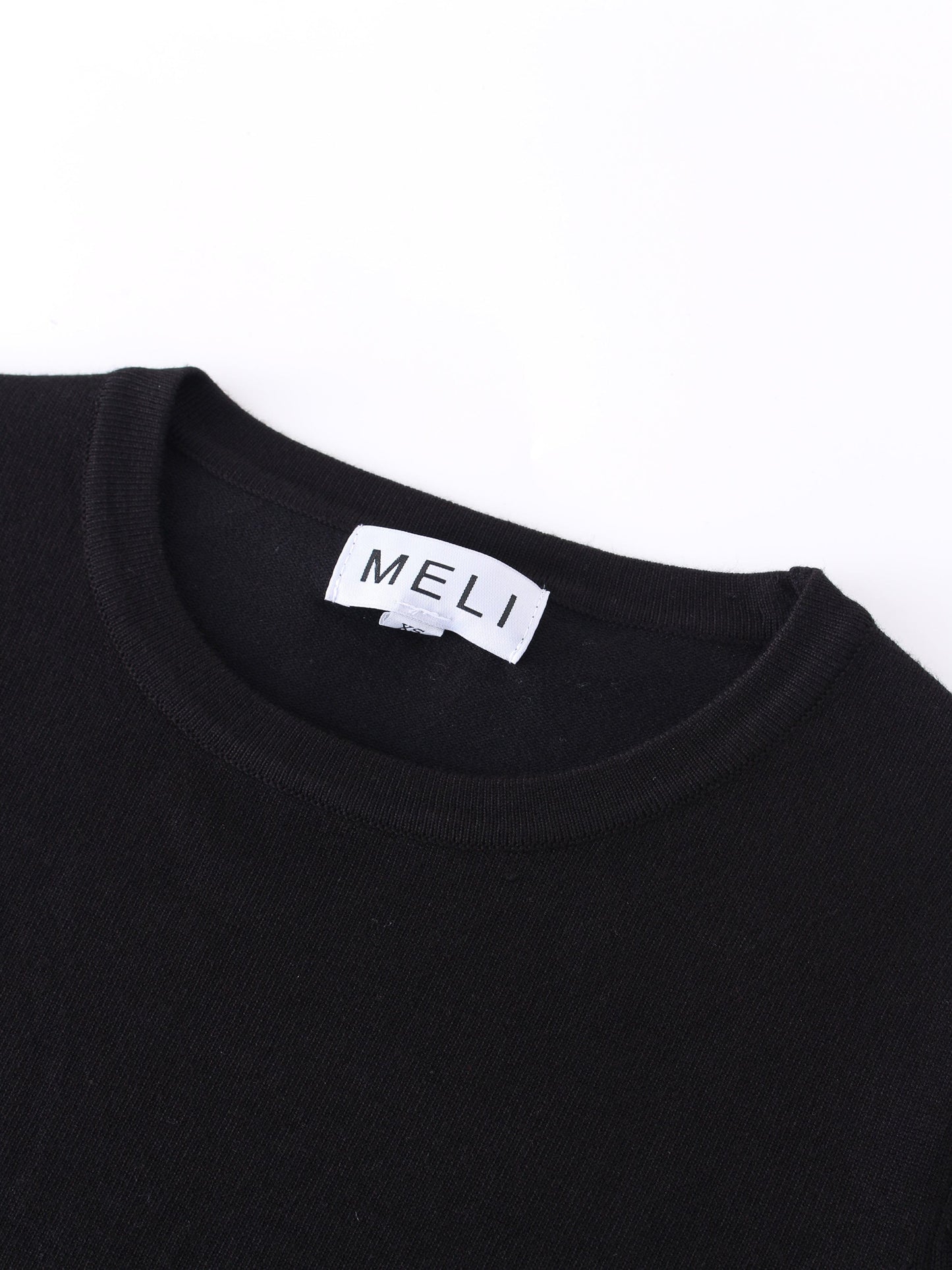 Basic Crew Sweater Black Long Sleeve Casual Knit Top FW24-2