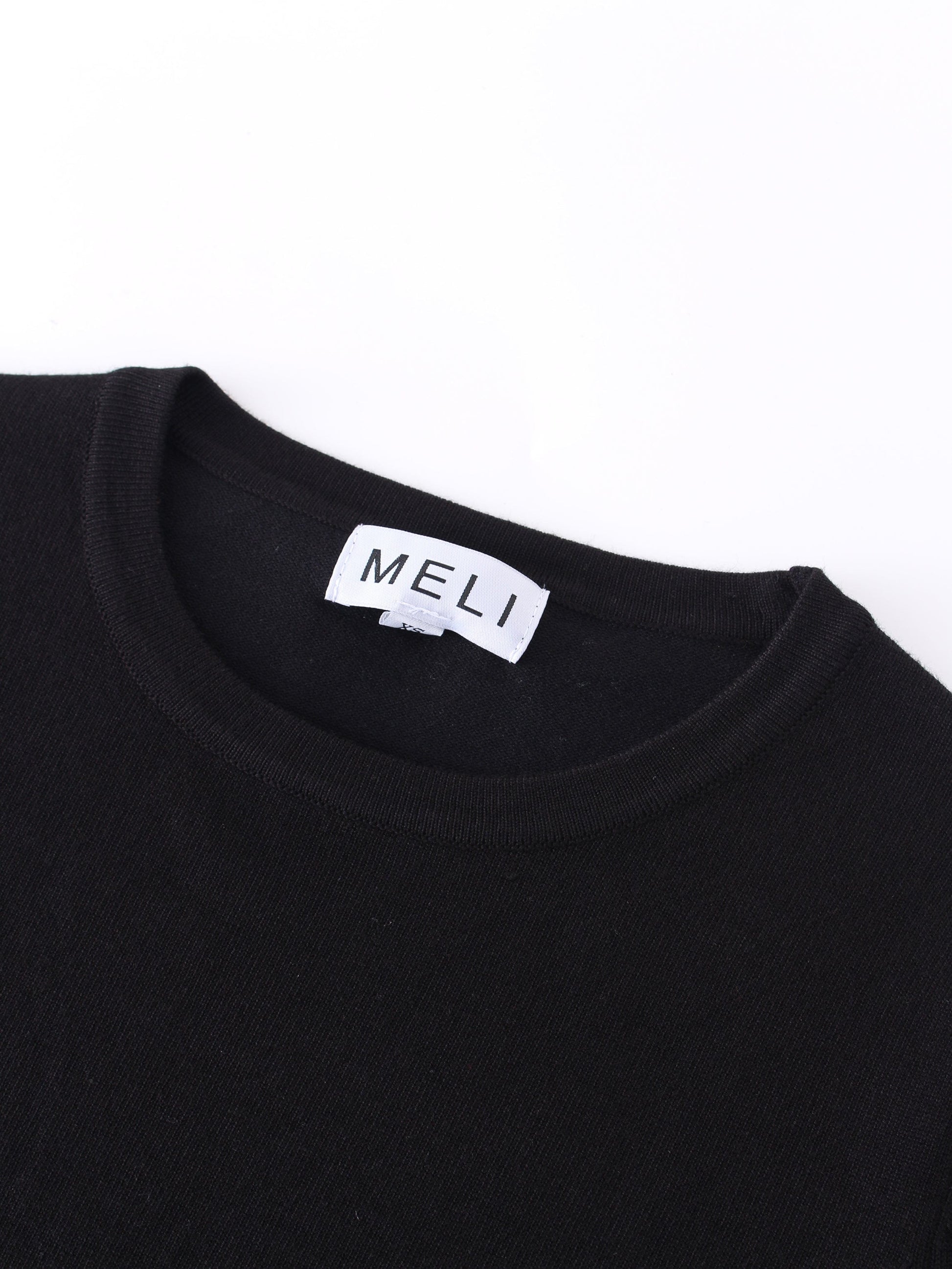Basic Crew Sweater Black Long Sleeve Casual Knit Top FW24-2