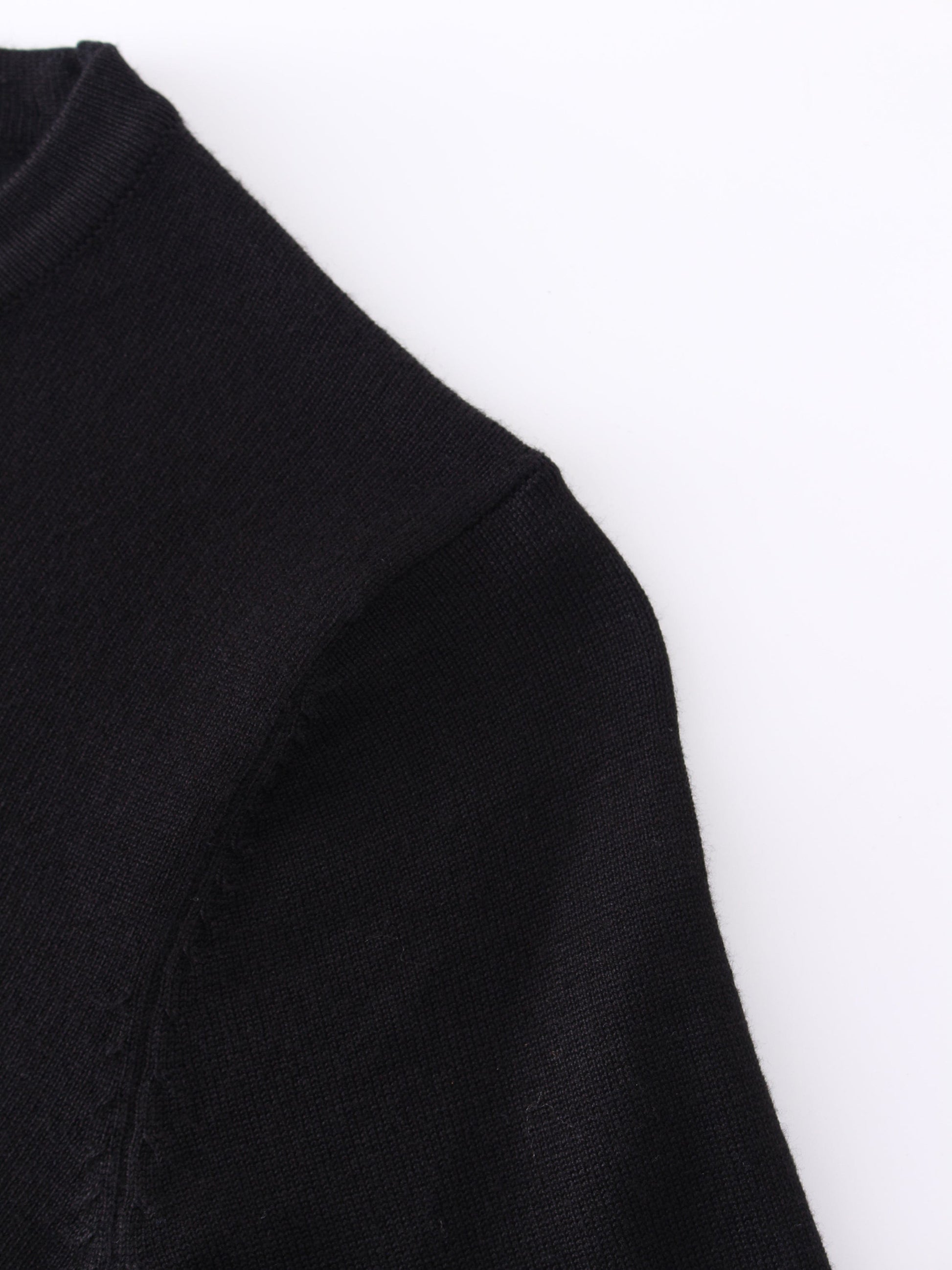 Basic Crew Sweater Black Long Sleeve Casual Knit Top FW24-3