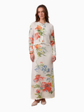 Wave Design Coral Flower Slip Dress Lightweight Elegant Layering