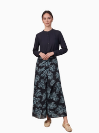 Blue Floral Gathered Overlay Skirt Elegant Dressy SS26